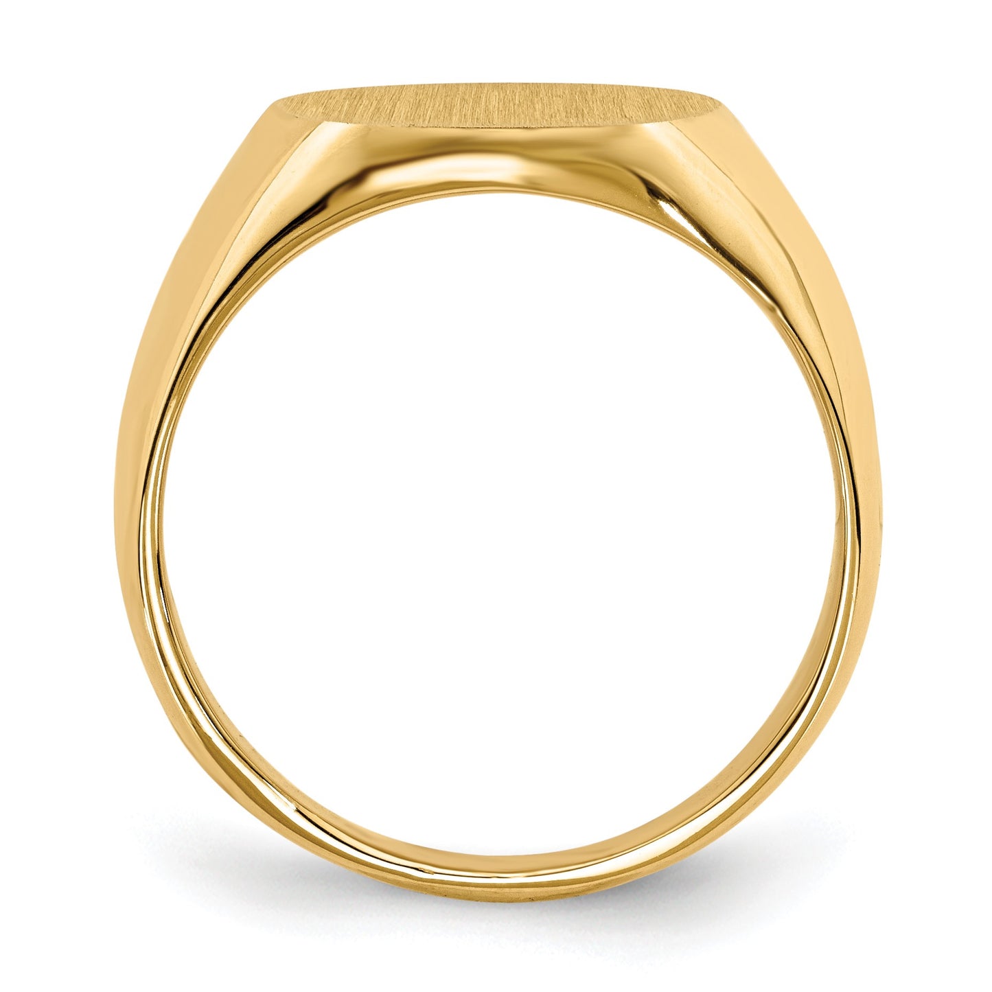 14k 12.5x14.0mm Oval Closed Back Signet Ring