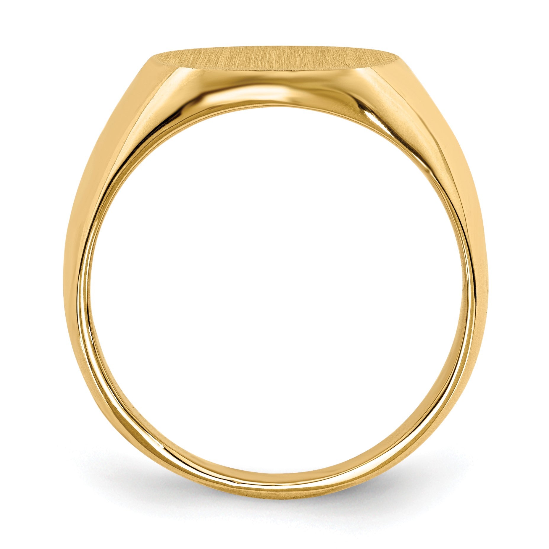 14k 12.5x14.0mm Oval Closed Back Signet Ring