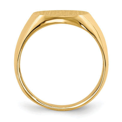 14k 12.5x14.0mm Oval Closed Back Signet Ring