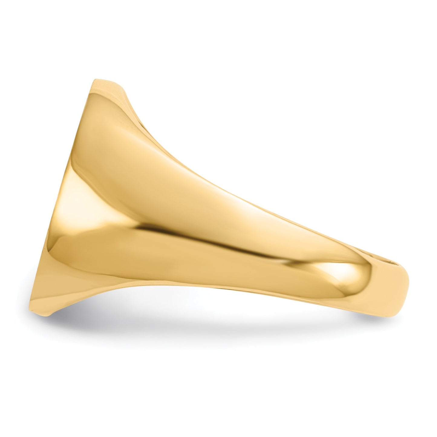 14k 12.5x14.0mm Oval Closed Back Signet Ring