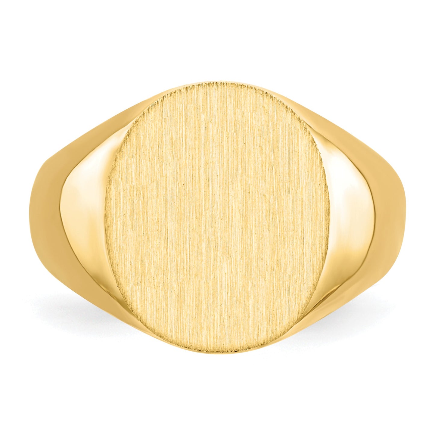 14k 12.5x14.0mm Oval Closed Back Signet Ring