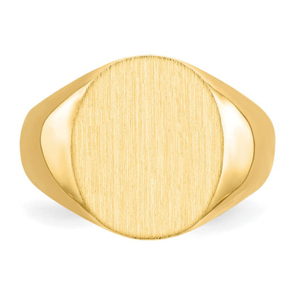 14k 14.0x12.5mm Closed Back Signet Ring