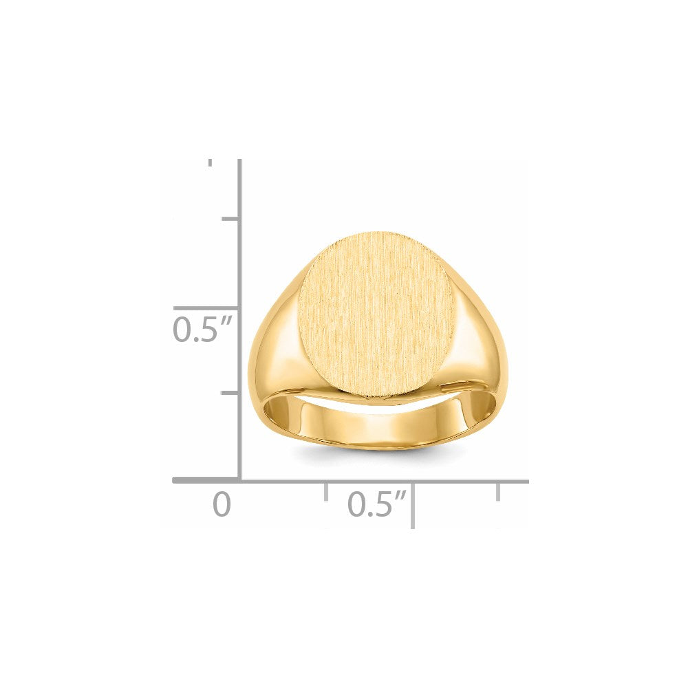 14k 14.0x12.5mm Closed Back Signet Ring