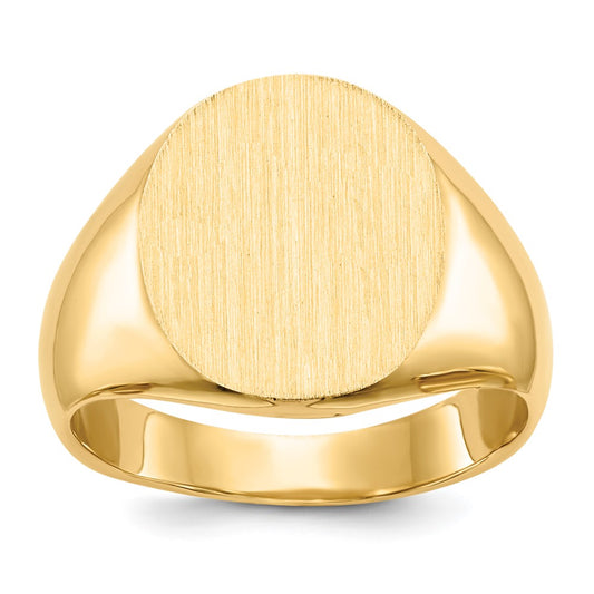 14k 14.0x12.5mm Closed Back Signet Ring