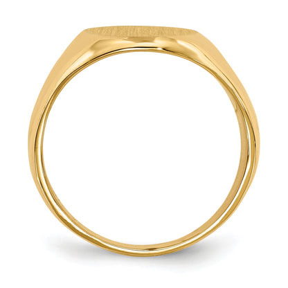 14k 11.5x16.0mm Oval Closed Back Mens Signet Ring