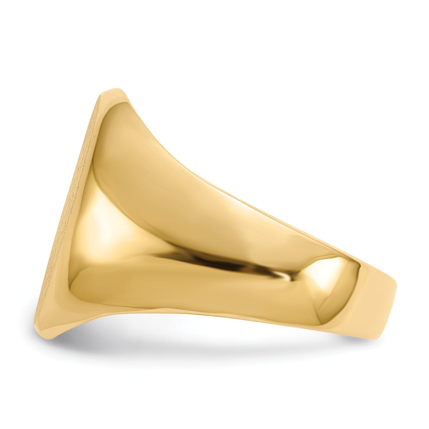 14k 11.5x16.0mm Oval Closed Back Mens Signet Ring