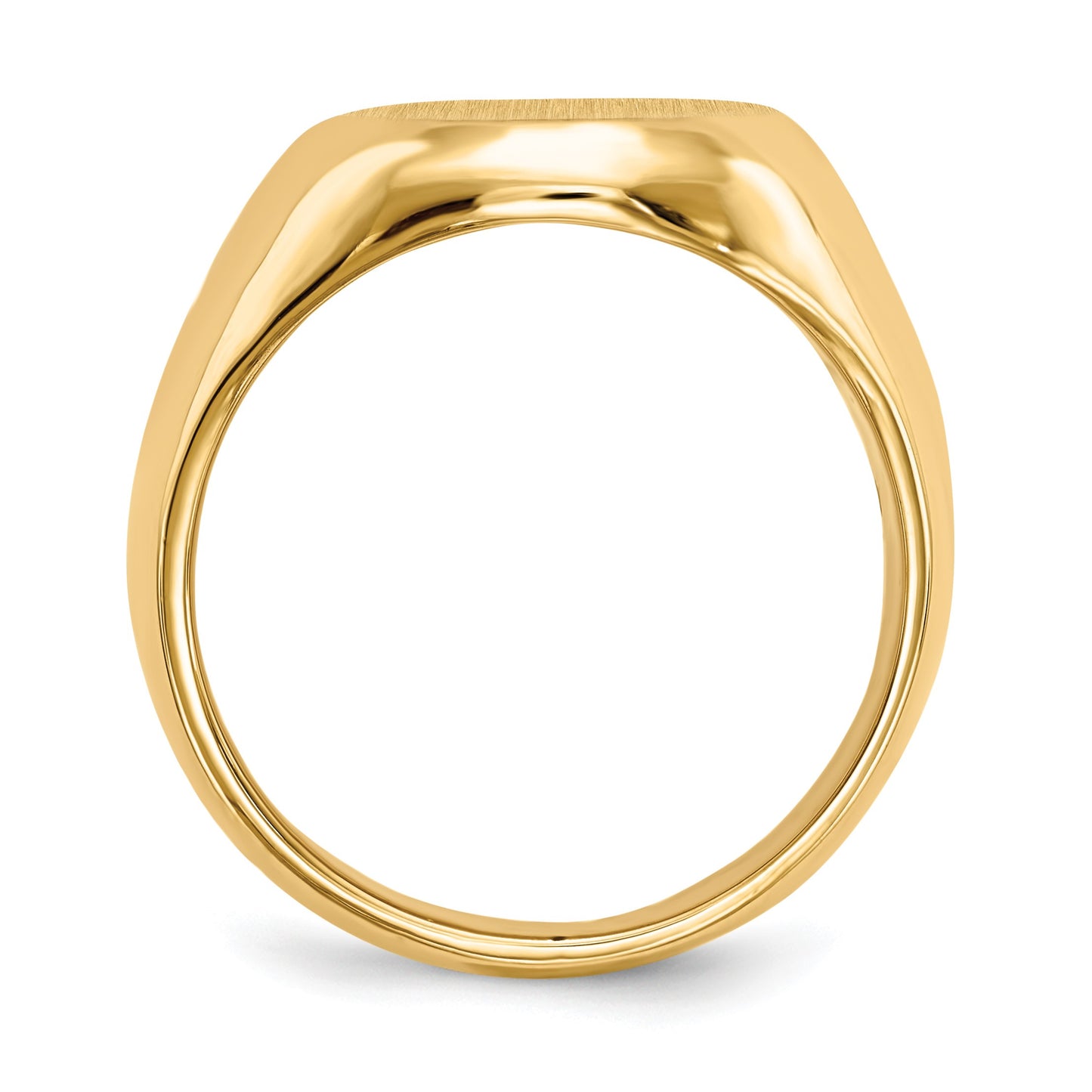 14k 13.5x16.5mm Oval Closed Back Mens Signet Ring