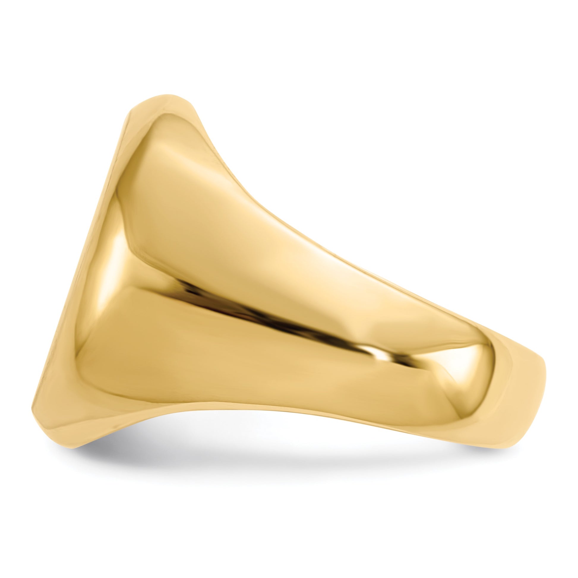 14k 13.5x16.5mm Oval Closed Back Mens Signet Ring