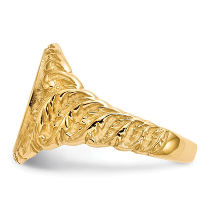 14k 10.5x13.0mm Oval Closed Back Mens Signet Ring