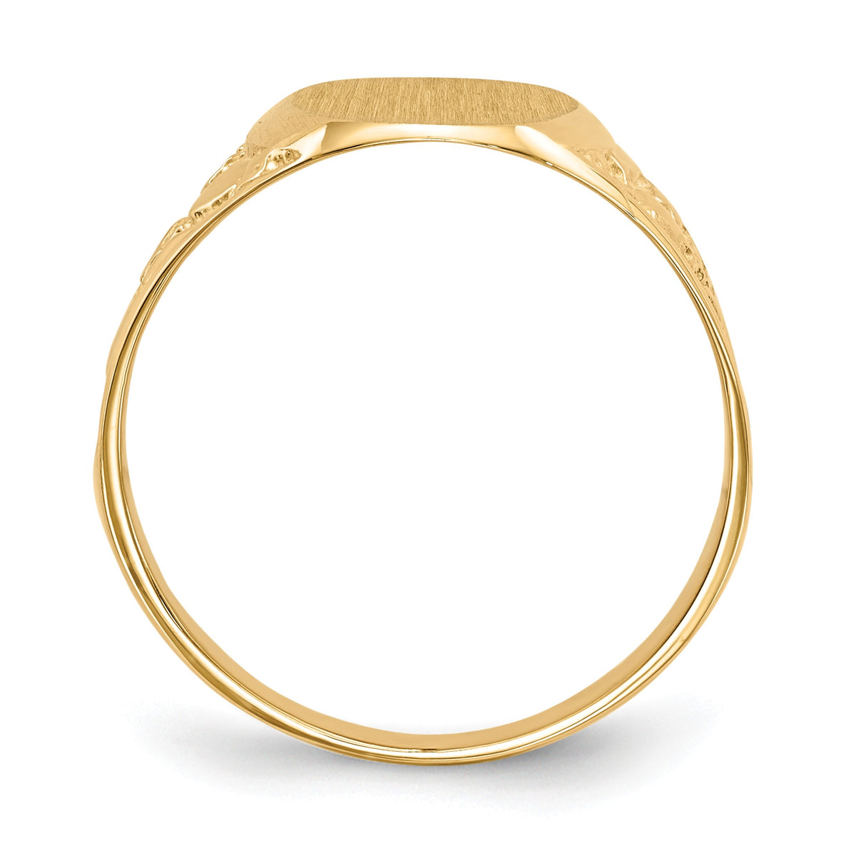 14k 11.0x14.5mm Oval Closed Back Mens Nugget Signet Ring