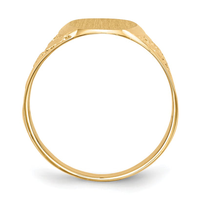 14k 11.0x14.5mm Oval Closed Back Mens Nugget Signet Ring
