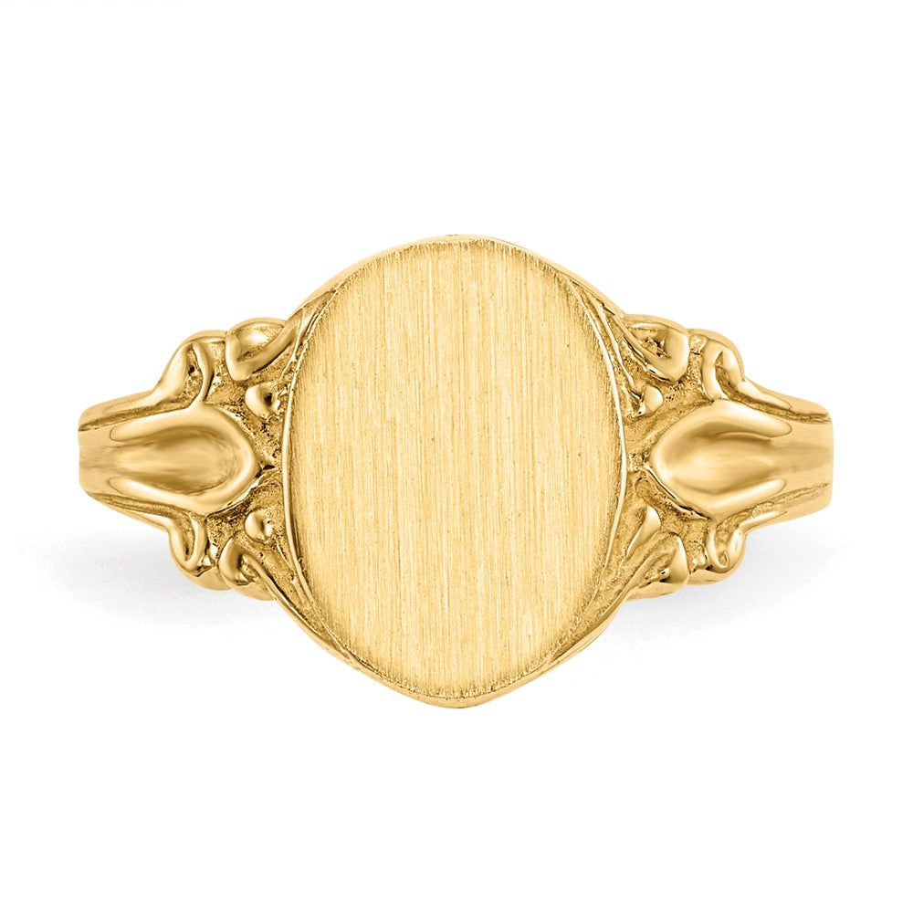 14k 10.0x8.0mm Closed Back Signet Ring