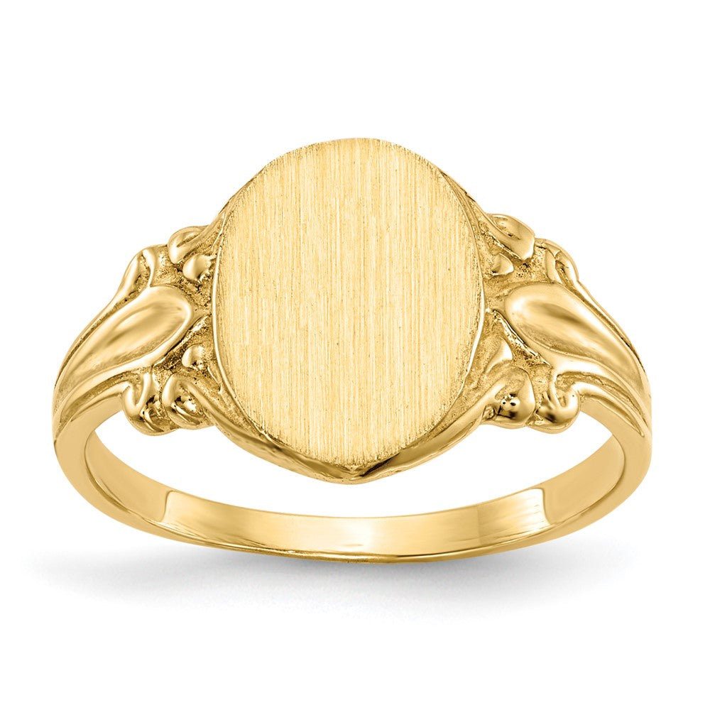 14k 10.0x8.0mm Closed Back Signet Ring