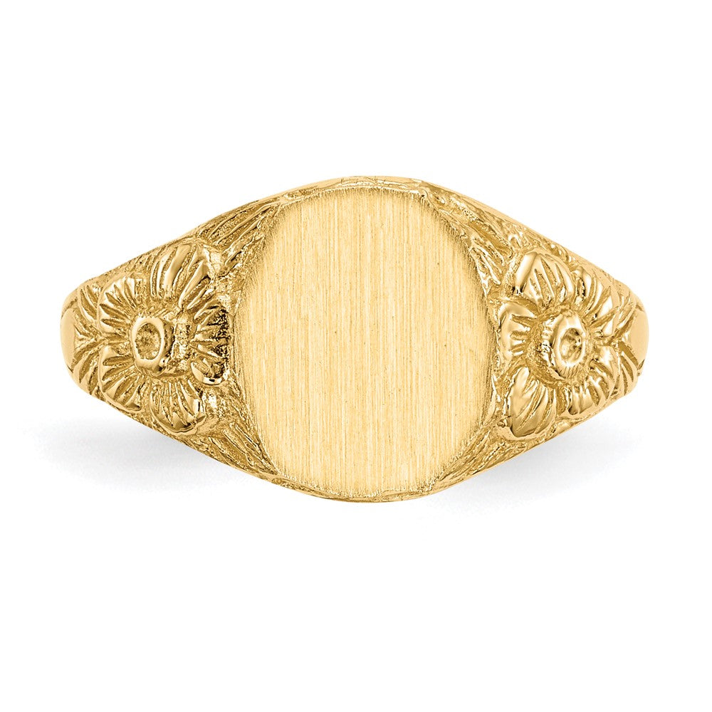 14k 10.0x8.0mm Open Back Signet Ring