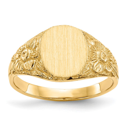 14k 10.0x8.0mm Open Back Signet Ring