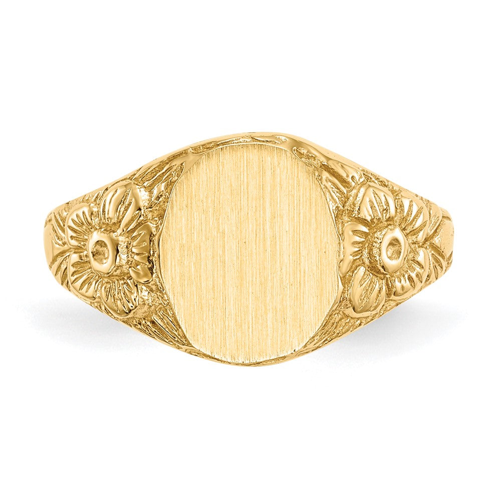 14k 10.0x8.0mm Closed Back Signet Ring