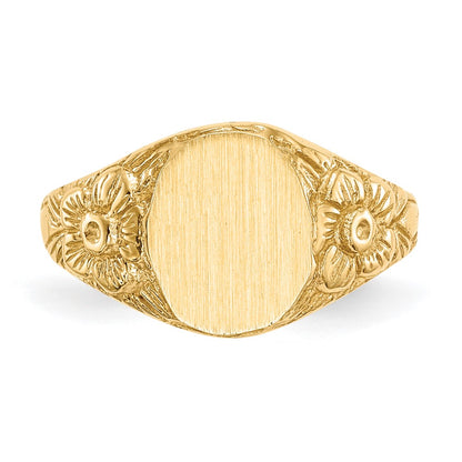 14k 10.0x8.0mm Closed Back Signet Ring