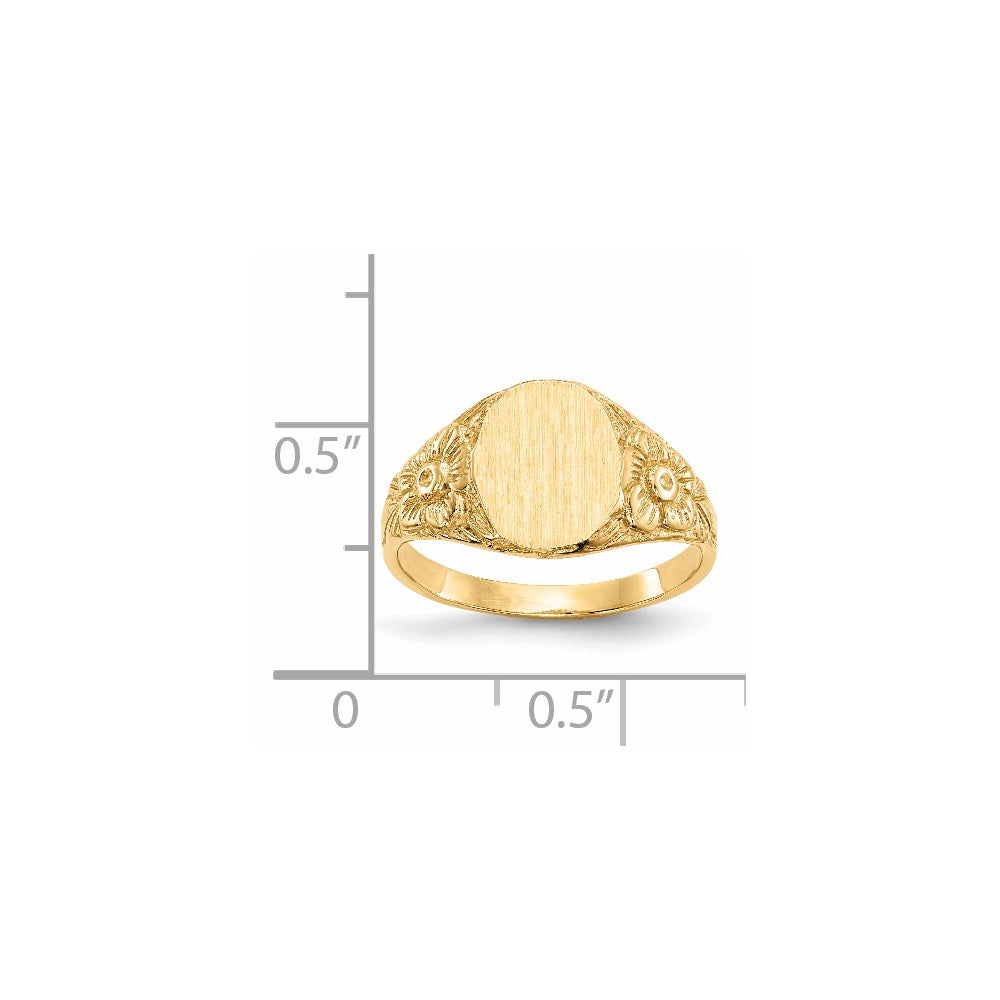 14k 10.0x8.0mm Closed Back Signet Ring