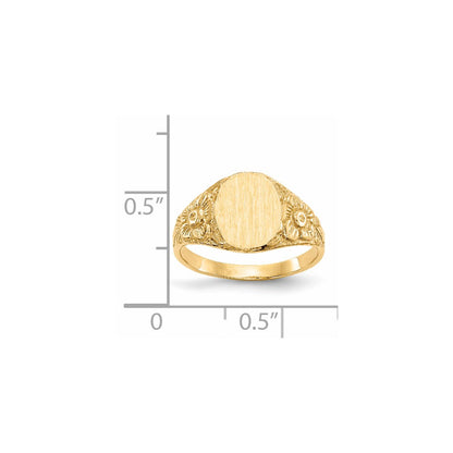 14k 10.0x8.0mm Closed Back Signet Ring