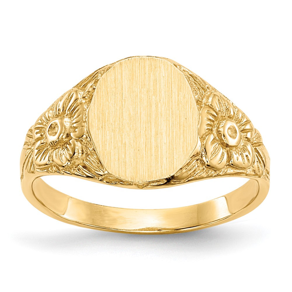 14k 10.0x8.0mm Closed Back Signet Ring