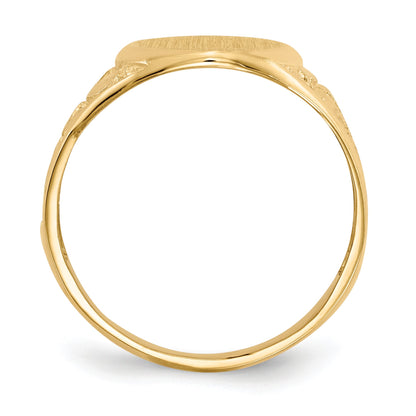 14k 11.5x15.0mm Oval Open Back Mens Nugget Signet Ring