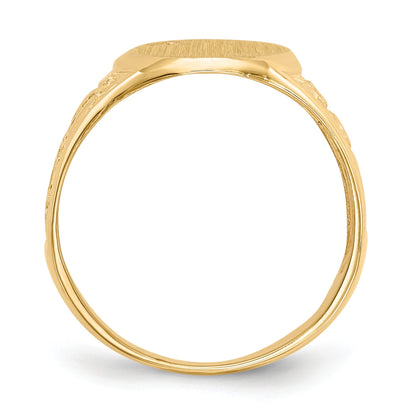 14k Holds 1-1.6mm Diamond 11.0x15.0mm Oval Open Back Mens Nugget Signet Ring Mounting
