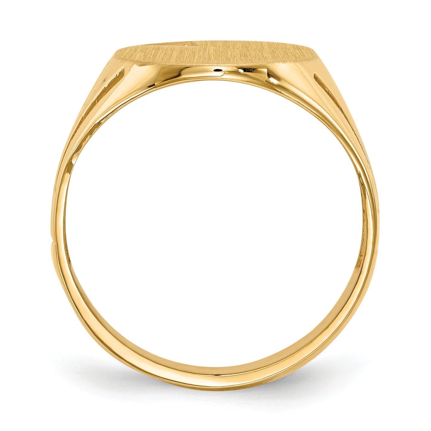 14k Holds 1-1.3mm Diamond 14.0x16.0mm Oval Open Back Mens Signet Ring Mounting