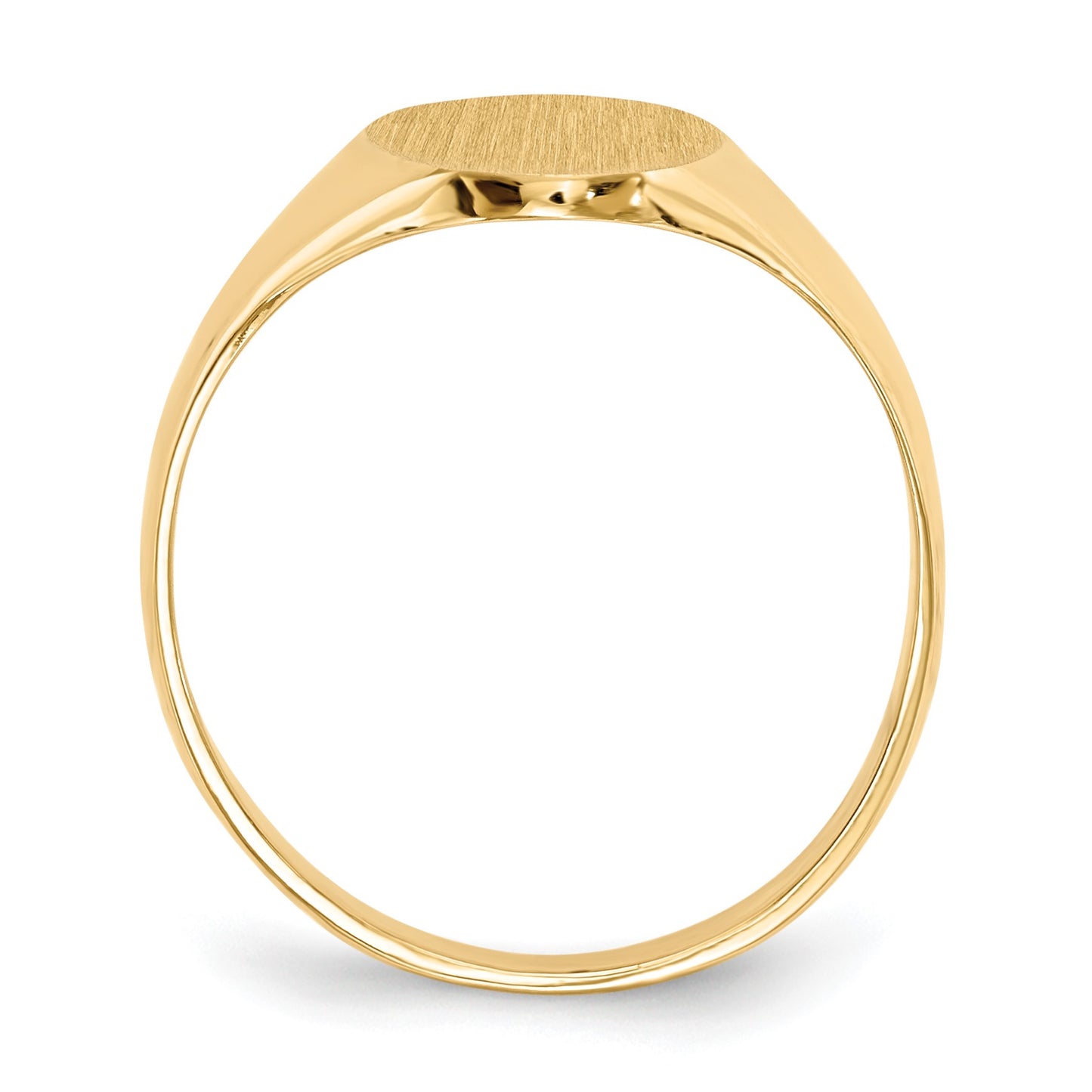 14k 8.5x12.0mm Oval Closed Back Signet Ring