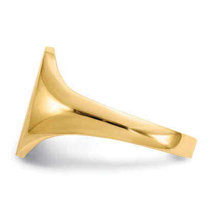 14k 8.5x12.0mm Oval Closed Back Signet Ring