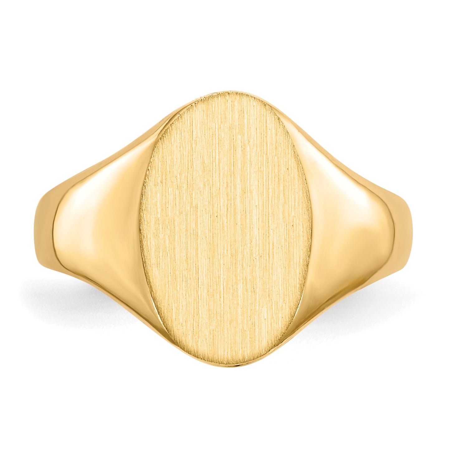 14k 8.5x12.0mm Oval Closed Back Signet Ring