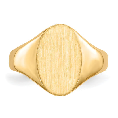 14k 8.5x12.0mm Oval Closed Back Signet Ring