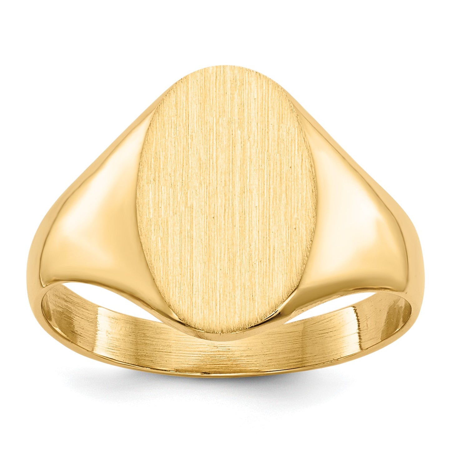 14k 8.5x12.0mm Oval Closed Back Signet Ring