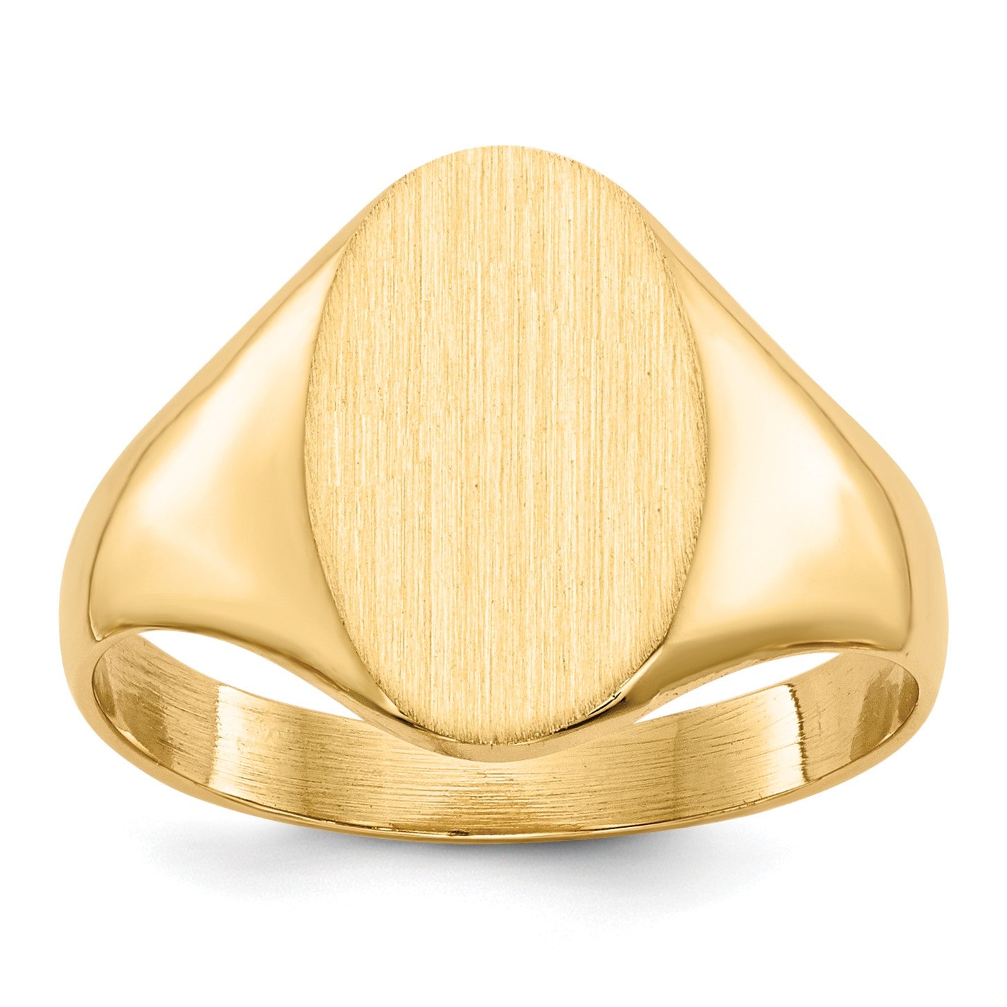 14k 8.5x12.0mm Oval Closed Back Signet Ring
