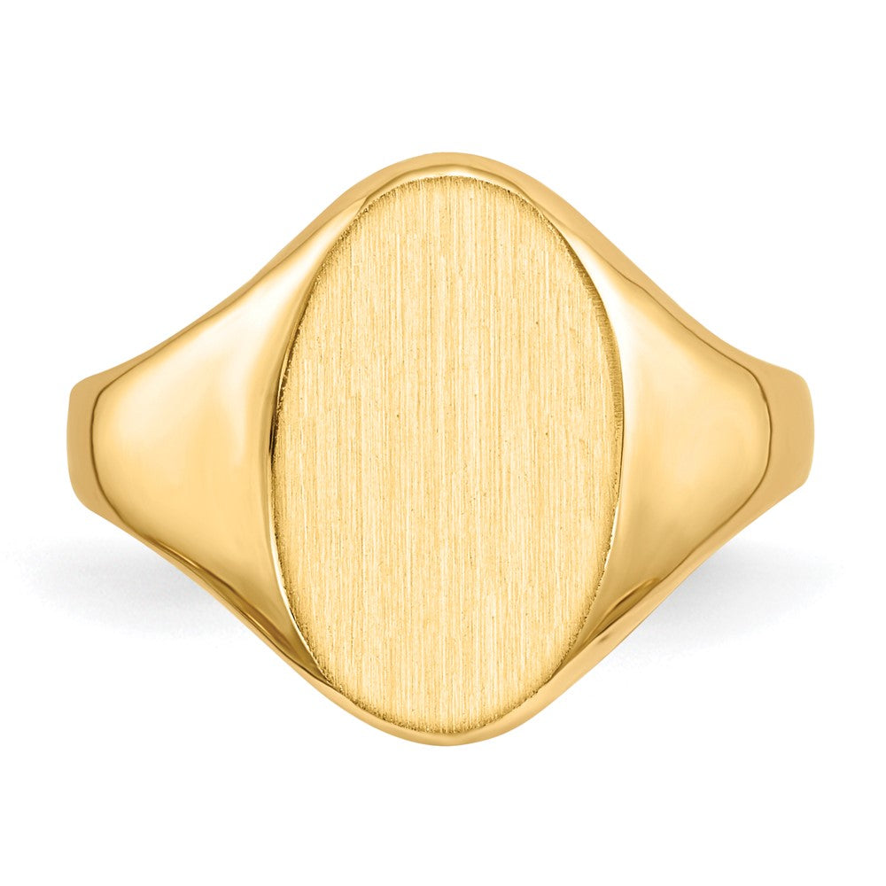 14k 14.0x8.5mm Closed Back Signet Ring