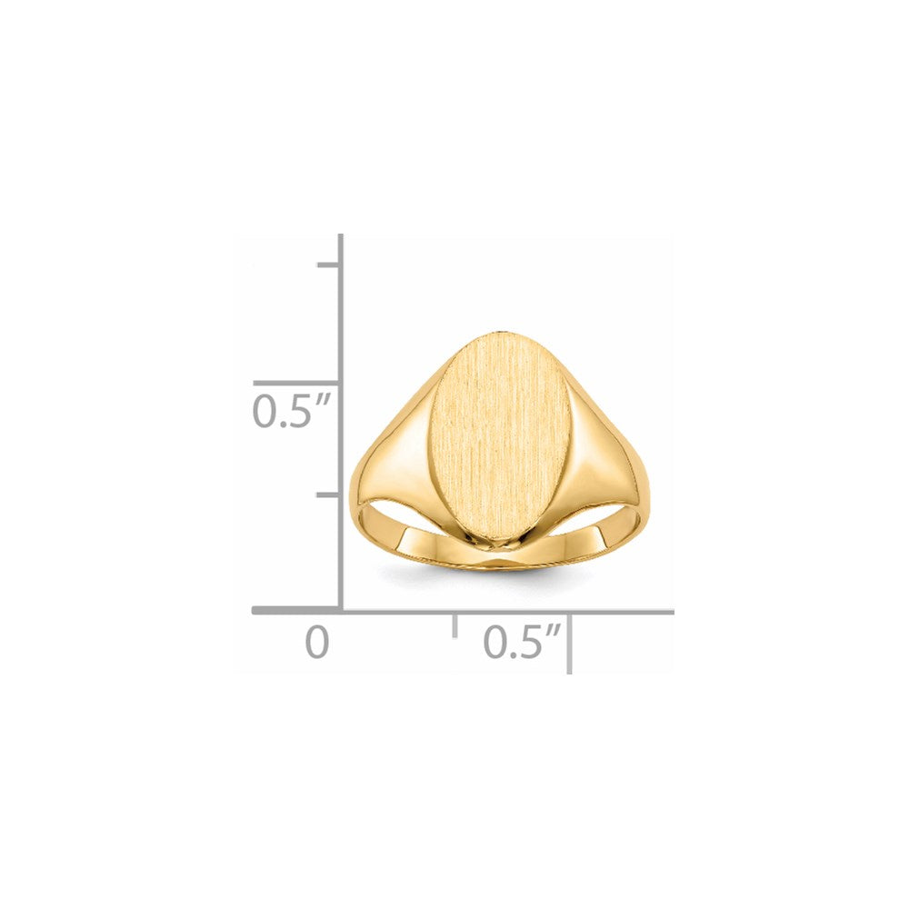 14k 14.0x8.5mm Closed Back Signet Ring