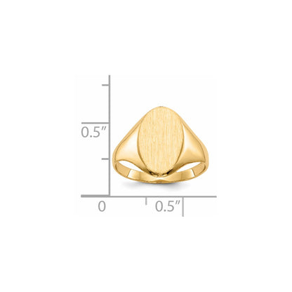 14k 14.0x8.5mm Closed Back Signet Ring