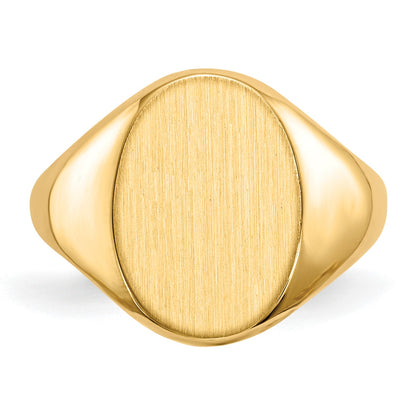 14k 9.5x12.5mm Closed Back Size 4.5 Childs Oval Signet Ring