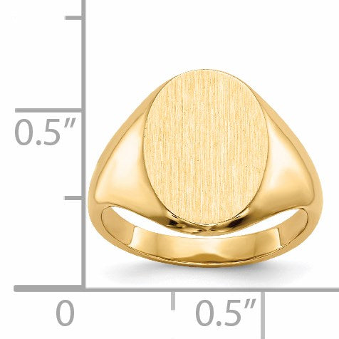 14k 9.5x12.5mm Closed Back Size 4.5 Childs Oval Signet Ring