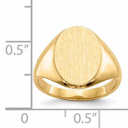14k 9.5x12.5mm Closed Back Size 4.5 Childs Oval Signet Ring