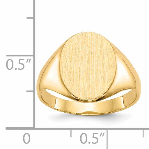 14k 10.0x14.0mm Oval Closed Back Signet Ring