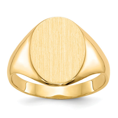 14k 10.0x14.0mm Oval Closed Back Signet Ring