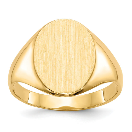 14k 10.0x14.0mm Oval Closed Back Signet Ring