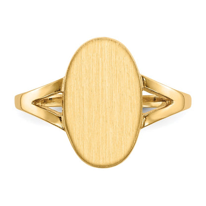 14k 14.5x8.5mm Closed Back Signet Ring