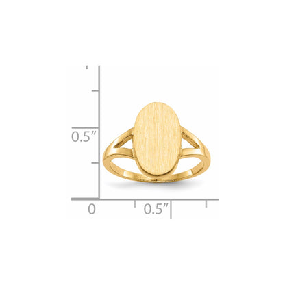 14k 14.5x8.5mm Closed Back Signet Ring