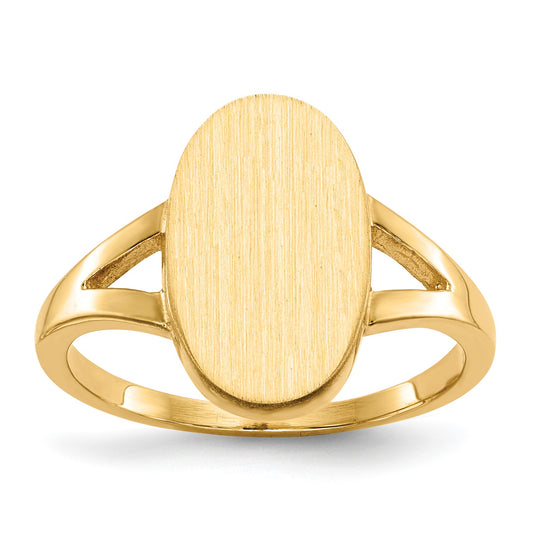 14k 8.5x14.5mm Oval Closed Back Signet Ring