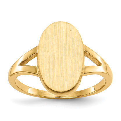 14k 14.5x8.5mm Closed Back Signet Ring