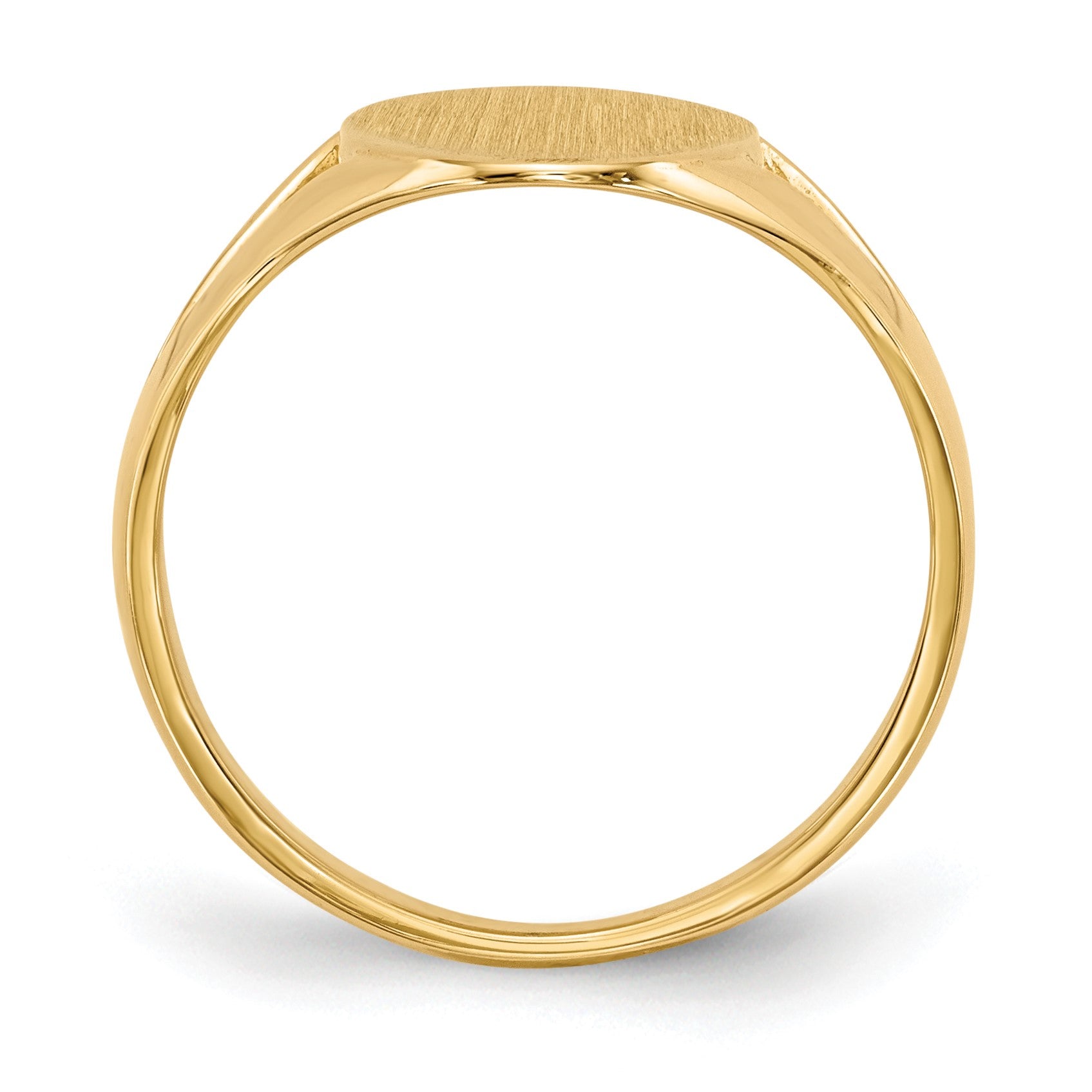 14k 9.0x16.5mm Oval Closed Back Signet Ring