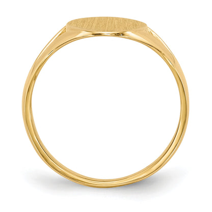 14k 9.0x16.5mm Oval Closed Back Signet Ring
