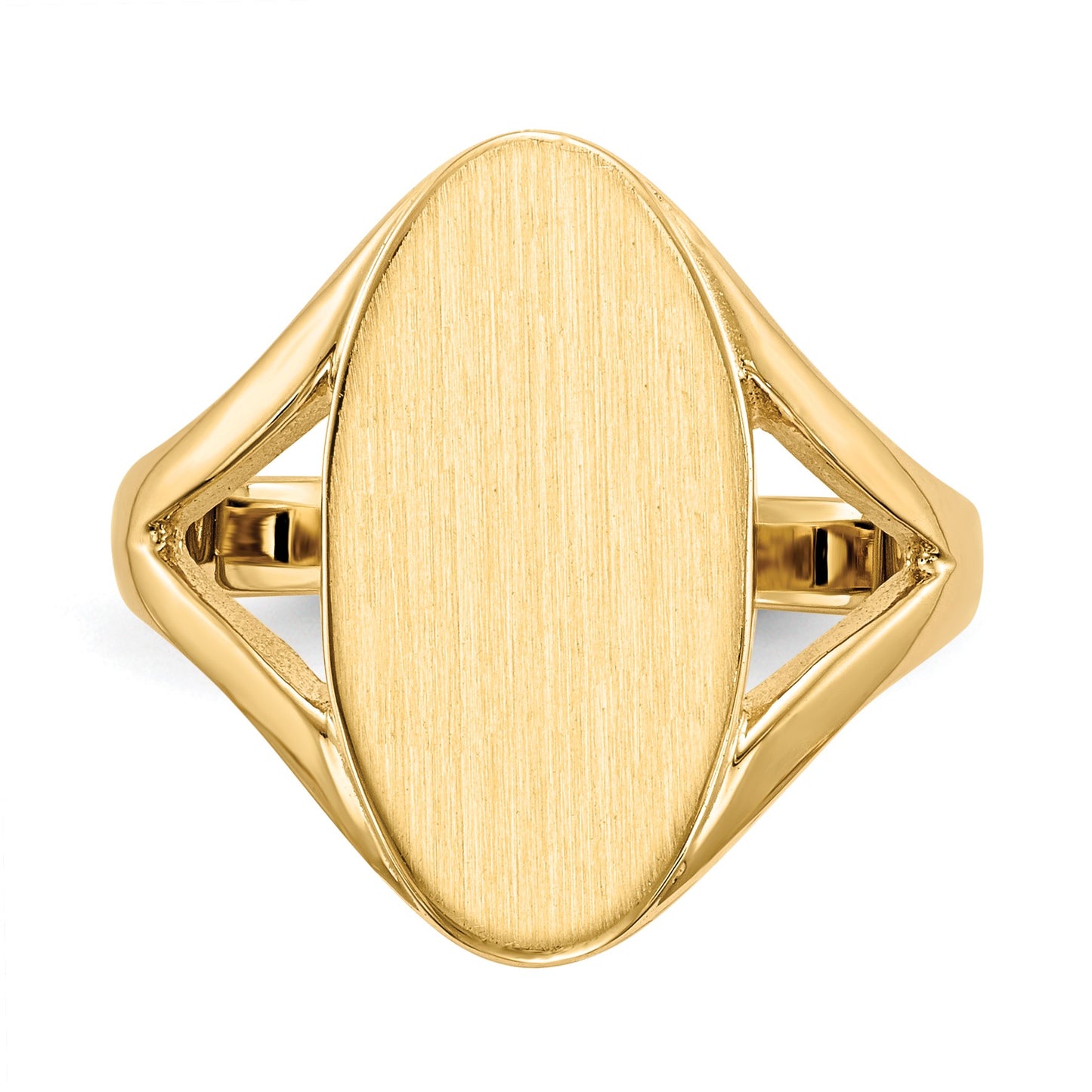 14k 9.0x16.5mm Oval Closed Back Signet Ring
