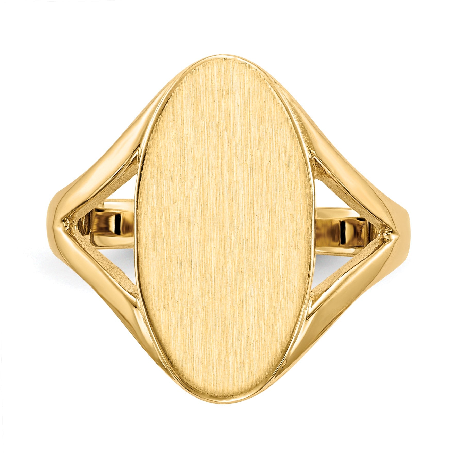 14k 9.0x16.5mm Oval Closed Back Signet Ring